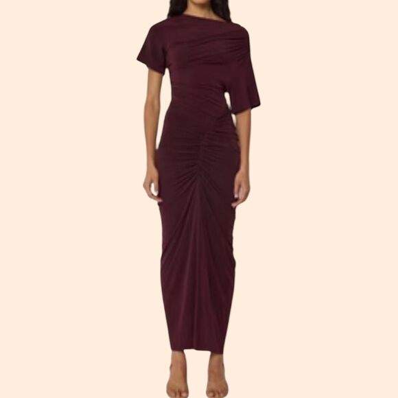 Khy Asymmetrical Ruched Maxi Dress - Picture 1 of 6